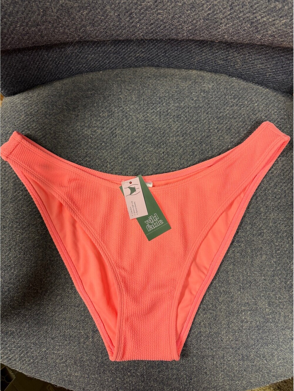 Wild Fable Coral Ribbed Bikini Bottoms XXS (00)